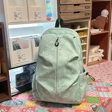1個/4個 入學季壓紋卡通大容量後背包,輕量防水尼龍美學學生書包,多口袋日常背包,適合青少年女生學生旅行用品 - 多款 - 查看 14