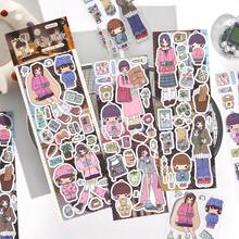 6 Sheets/Bag Stickers, Tiny Daily Series, Japanese & Korean Style Character Stickers, Scrapbook Supplies, Notebook Accessories, For Decorating Cards, Photo Frames, Computers, Phone Cases, Water Bottles, Magazines, Stationery Boxes, Luggage, Desktop Decor - Sticker Pack - View 9