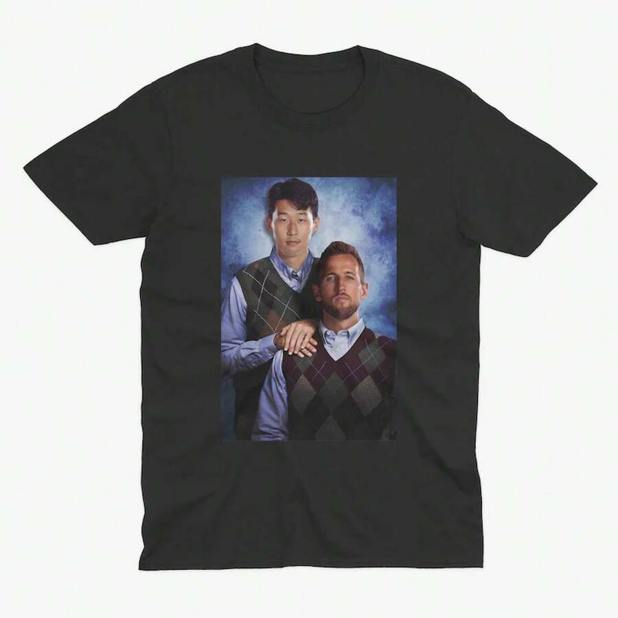 Sun Hyun-Min And Harry.Kane T Shirt| Tottenham Hotspur T Shirt| THFC| Sporen T Shirt - Black - View 1
