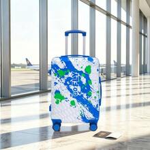 Custom PC Spinner Wheel Suitcase, Hand Luggage Suitcase, With Printed Pattern And Combination Lock - 藍色 - 查看 9