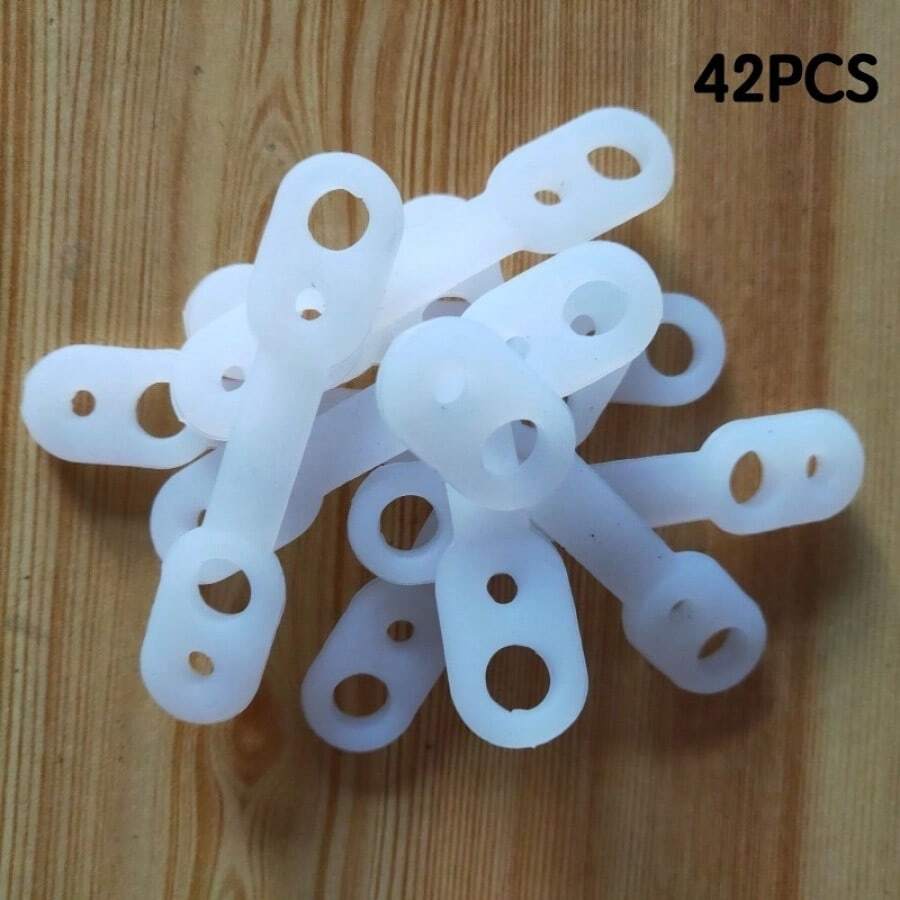 42pcs White Windproof Hanging Hooks Clothes Hanger Fixings, Colorful Anti-Slip Lock Clips For Clothes Rod, Prevent Items From Falling, Vibrant Colors, Strong Wind Resistance, Prevent Items From Being Blown Away Or Displaced