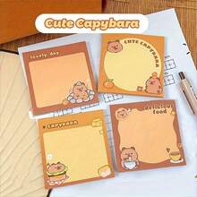 4PCS ,50 Sheets Each,Cute Capybara Cartoon Sticky Notes , Square Memo Pads With Adorable Capybara Design School Supplies - one-size - View 2