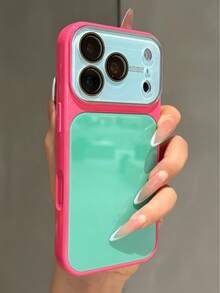 Ins Premium Blue Glass Phone Case Compatible With Iphone 17 Pro Max, 16 Pro, 15, 14, 13, 12, Full Coverage Lens Film, Anti-Drop Protective Cover For Couples, Unisex - Green - View 2