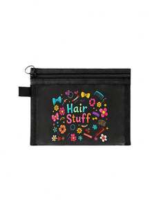 Cute Hair Stuff Cartoon Print Mesh Storage Bag, 6 Colors & Multiple Styles Available, Transparent Mesh Design For Easy Visibility Of Hair Ties, Hair Clips, Combs, Bangs Stickers And Other Hair Accessories, No Need To Search,Back To School - Multicolor - View 14