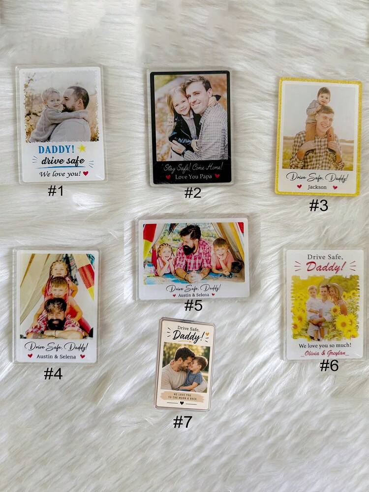 Personalized Father Photo Car Sun Visor Clip, Father's Day Gift, Drive Daddy, Husband Gift, Driving Sun Visor Clip, Acrylic Car Accessory - Multicolor - View 6