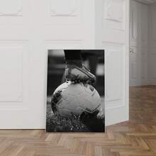 1 Stück rahmenloses schwarz-weißes Fußballmuster Teenager-Jungen Wandkunst druckbar Sportposter digitaler Download Jungenzimmer Dekoration ästhetisch Wohnung Wohnzimmer Schlafzimmer Schulanfang funky Poster Studentenwohnheim Essentials - Schwarz-weißer Fußball - Übersicht 4