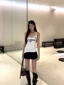 Women's New Camisole Vest, White Color, Unique & Attractive Backless Design, Fitted Sleeveless Top For Summer Casual - White - View 4