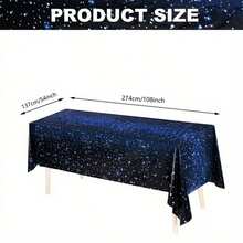 1/3件 137x274cm 太空主題桌布，塑膠銀河桌布，適用於太空星空主題派對、生日派對與居家裝飾，派對用品，星空裝飾 - 星空 - 查看 2