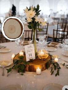 4pcs Natural Wood Slices, Suitable For Table Centerpiece Decoration And Crafting - Perfect For Painting, DIY Projects, Wedding Decor, Christmas Decor, Room Decor, Bedroom Decor, Home Decor - Multicolor - View 7