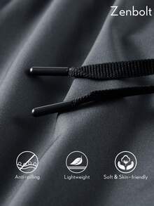 Zenbolt 男士 2 合 1 彈性腰頭短褲，內層迷彩襯裡，側邊字母印花健身運動褲，可調節抽繩，適合日常休閒穿搭 - 深灰色 - 查看 6