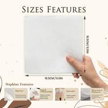 15-300pcs 6.5 Inch Customized Wedding Napkins, 3-Ply Large Personalized Napkins For Wedding, Anniversary, Engagement, Bachelorette Party, Rehearsal Dinner, Dinner Party Decor, Suitable For Couples, Family, Friends Customized Event Napkins - White - View 2