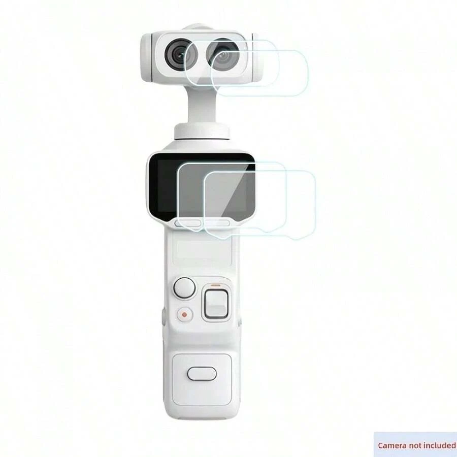 Juego de 4 piezas de protector de pantalla y lente para Insta360 Luna Ultra, incluye 2 protectores de lente + 2 protectores de pantalla, vidrio templado de dureza 9H, resistente a arañazos, sin burbujas, transparente de alta definición - Ver 1