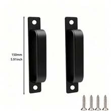 2pcs Aluminum Alloy Barn Door Handles, Heavy Duty Sliding Door Pulls With Backplate, Modern Style Door Handles For Wardrobe, Kitchen Cabinets, Bathroom Doors And Furniture - Multicolor - View 16