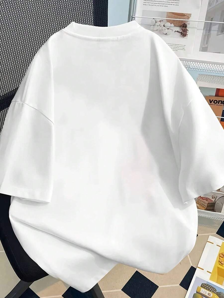 2026 Women's Blouses - Women's Dalmatian Spot Print T-Shirt - White Short Sleeve Crew Neck Casual Plus Size T-Shirt With "Love Dalmat" Slogan - 白色 - 查看 1