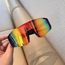 Multi-Pack New Personalized Minimalist Men's Outdoor Sports One-Piece Eyeglasses, Suitable For Cycling, Hiking, Running, Travel And More, Fashionable Sports Eyewear - White Border + Black Border - View 3