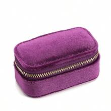 Personalized Custom Name Embroidered Velvet Mini Jewelry Box, Portable Zipper Ring & Earring Storage Box, Custom Gift Jewelry Organizer, Suitable For Wedding, Birthday, Valentine's Day Holiday Surprise Gift - Multicolor - View 9