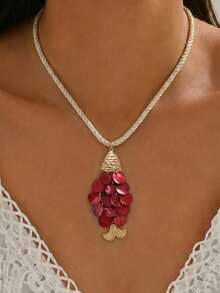 Women's  Beaded Necklace, Suitable Daily Wear And Vacation - Multicolor - Verde - Ver 8