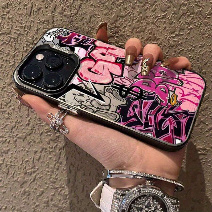 Funda para iPhone 16/15/14/13/12 Pro Max con Diseño Artístico Graffiti "TAK", Antigolpes, Anti-Rayas y Anti-Amarilleo. Estilo Urbano y Callejero Súper Cool, Protección Total.. - Multicolor - Ver 1