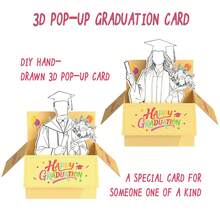 Tarjeta de felicitación de graduación en relieve 3D con sobre, tarjeta de graduación DIY, regalo para hombres y mujeres, regalo de cumpleaños, invitación a fiesta, ceremonia de graduación, regalo para compañeros de clase, amigos y familiares - Ver 11