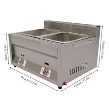 Propane LPG Gas Deep Fryer 2 Burners Commercial Countertop Deep Gas Fryer Natural Gas Food Warmer Stainless Steel 6L *2 For French Fries Restaurant Home Kitchen, Without Baskets [A Good Gift For Family And Friends] - 2 Pots - View 5