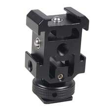 3-Way Cold Shoe Extension Mount 1 To 3 Cold Shoe Adapter Bracket Compatible With Camera Cage DSLR Mirrorless Camera, Hot Shoe Expander For Fill Light Microphone Photography Accessories - View 9