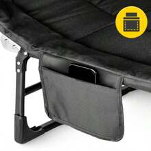 Outdoor Folding Lounge Chair, Camping Nap Bed, Thick Pillow Leisure Chair - Black - View 6