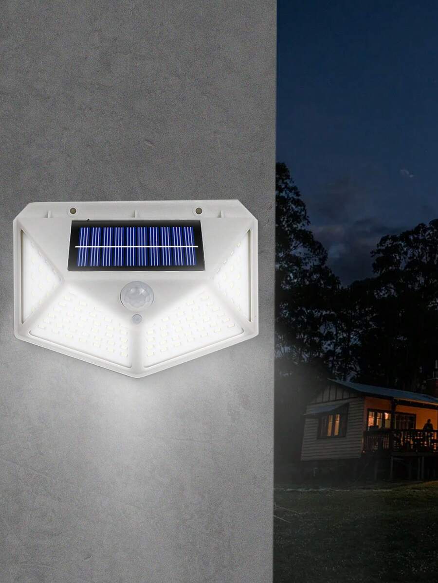Outdoor Solar Wall Light 100 LED 4-Sided Motion Sensor Waterproof, Pick Your Style For Garden Patio Fence Decor - Solar-powered 100 LED Wall Light - View 1