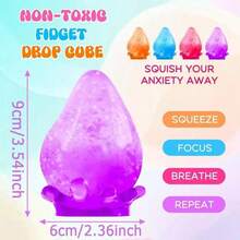 1pc Dreamy Glitter Teardrop Squishy Toy | Soft Slow Rebound Sensory Interactive Toy | Suitable For Children And Adults | Classroom Relaxation, Study Companion, Desktop Fun Interaction And Home Leisure Accessory | Back To School Surprise Gift | Classroom Reward Gift, Campus Exchange Gift, Birthday Party Favor | Soft Squeeze Toy | Sensory Toy | Desktop Companion Accessory - Multicolor - View 6