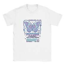 Camiseta de mariposa 2026Y2K, camiseta vintage con estampado de barra de carga cyberpunk, hermosa camiseta blanca de verano, ropa, ropa casual, camisetas cómodas. - Blanco - Ver 1