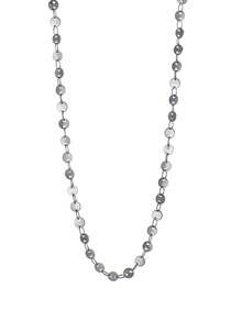 pieza de collar con colgante de placa redonda de acero inoxidable minimalista y la moda para uso diario de mujeres. - Acero - Ver 6