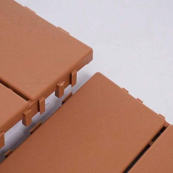 Interlocking Deck Tiles, 12"X12" Wood Grain Outdoor Floor Tiles, Easy Snap Together No Tools Needed, Non-Slip & Drainage, For Patio Balcony Garden [A Good Gift For Family And Friends]