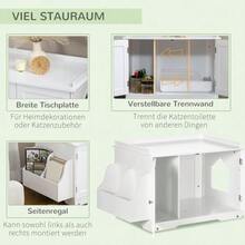 Cat Furniture/Litter Box With Adjustable Divider And Magnetic Doors, White, 86 X 48 X 52 Cm, For An Elegant Interior. - one-size - View 5