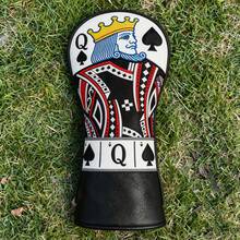 1PC Poker Spade Pattern Headcovers For Fairway Woods & Hybrids, PU Material. Stylish, Protective And Unisex, Fits Most Standard Golf Clubs. - Multicolor - View 3