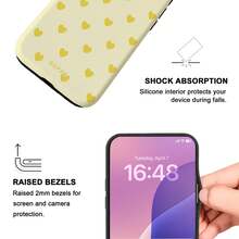 [24h Shipping From DE/FR/ES]Apple 17 16  22 23 24 25 26 Galaxy Phone Case: GllPPA WILDCLAN Matte Yellow Heart 2 In 1 With Film/Durable Dual-Layer Case/Superior Protection/Durable/Case For IPhone 17/16/15/14/13/12/11/8/7 Pro Max/Plus/Mini/XS/XR/17e/Compatible With  Galaxy - 1 Piece Of Picture Color - View 4