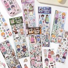 6 Sheets/Bag Stickers, Tiny Daily Series, Japanese & Korean Style Character Stickers, Scrapbook Supplies, Notebook Accessories, For Decorating Cards, Photo Frames, Computers, Phone Cases, Water Bottles, Magazines, Stationery Boxes, Luggage, Desktop Decor - Sticker Pack - View 11