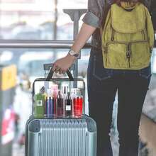 透明盥洗包 2 件組 大容量收納化妝包 防水透明化妝袋 適合旅行、臥室裝飾、返校季 - 彩色 - 查看 4