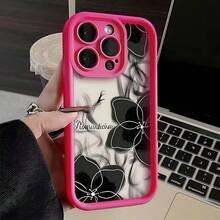 Ink Flower Case Suitable For Apple 15 Pro Max,  16 New Model, 14 Premium, 13 European And American Style, 1217 - 金剛砂-綠色-水墨花(superb) - 查看 11