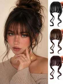 Airy Bangs Hair Clip-In Fringe, Natural Front Hairline, Straight Bangs, European And American Popular Style, Synthetic Hair - Multicolor - View 1