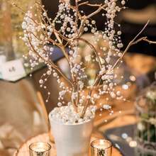 98FT Pearl Beads String Garland, 8mm 3mm Ivory Faux Pearl Beads Roll Strand Bulk Wedding Party Flower Decoration - White Star & Pearl - View 6
