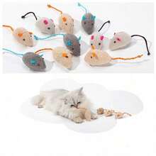 1/5pcs Cat Bell Mouse Doll, Artificial Plush Interactive Cat Doll, Indoor Cat Doll - Multicolor - View 10