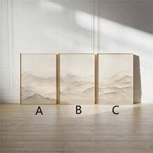1pc/3Pcs Beige Neutral Mountain Landscape Abstract Poster Japanese Bohemia Scenery Wall Art Prints, Minimalist Cream Scandinavian Fashion Paintings For Living Room Bedroom Bathroom Kitchen Home Office Dormitory Decor Picture Optional Frame - Multicolor - View 5