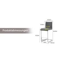 Juego de 2 taburetes de bar de estilo nórdico / Juego de 2 taburetes de bar de PU / Diseño único y construcción estable / Capacidad de carga de 120 kg / Adecuado para comedor, cocina y patio - Gris oscuro + plata - Ver 8