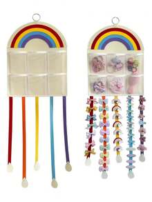 1pc Children's Hair Clip And Accessory Storage Hanging Bag, Headband And Hair Tie Organizer, Hanging Jewelry Room Storage Organizer - Multicolor - View 6