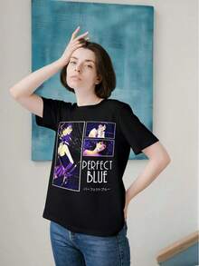 Camiseta de Anime Perfect Blue, Película de Satoshi Kon, Ropa Urbana de Culto Y2K - Negro - Ver 5