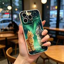 手机壳:适配 iPhone17 16 15 14 13 12 11 proPro Max系列 夜空の猫たち メンズレディース高級感 - ブラック - チェックする 3