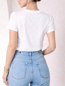 Playera Casual Mujer Estampado Deja Tu Lo Guapa Soy Mexicana Camiseta Corte Regular Cuello Redondo Manga Corta Diseño Identidad Tipografía Creativa Colores Patrios Divertida Humor - Blanco - Ver 4