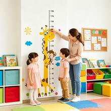 1PC Giraffe Wall Sticker Children's Room Living Room Cartoon Baby Height Measurement Ruler Wall Decoration Sticker Animal Height Sticker - 1PC - View 5