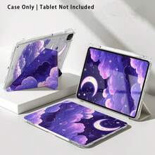 紫色雲朵星星月亮圖案 1件平板保護殼附支架，適用於 Honor 8/9/10/X8/X8A/X9/X8Pro/X9Pro、MatePad SE 11吋/MatePad 11吋/11.5吋、MatePad Pro、Apple 10代/11代 2025 (A16) - 款式34 - 查看 9