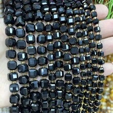 1 Strand 6/8/10mm Natural Stone Faceted Square Black Agate Cube Spacer Beads For Jewelry Making Diy Bracelet Necklace Beading Accessories - Multicolor - View 6