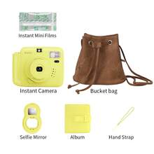 Popoto Instant Camera Set, Includes Selfie Mirror And Camera Storage Bucket Bag, Compact And Portable Essential For Travel, Auto Exposure Built-In Flash, Center-Axis Viewfinder For Offset-Free Photos, Capture Beach Sunset, Summer Party, Graduation Prom Unforgettable Moments (Battery Not Included) - View 15